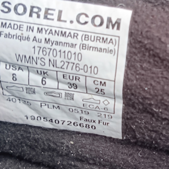 Sorel Whitney II Waterproof Short Lace Faux Fur Boots Girls 6½ (Wo.8) - Picture 9 of 11